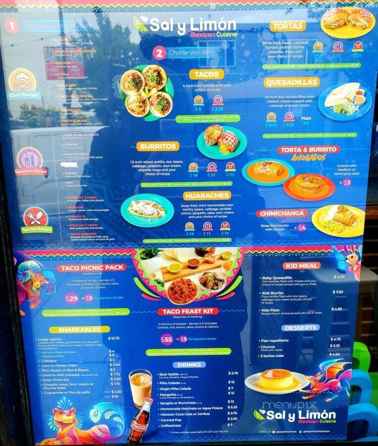 Sal y Limon Mexican Cuisine - Vancouver, BC menu_pic