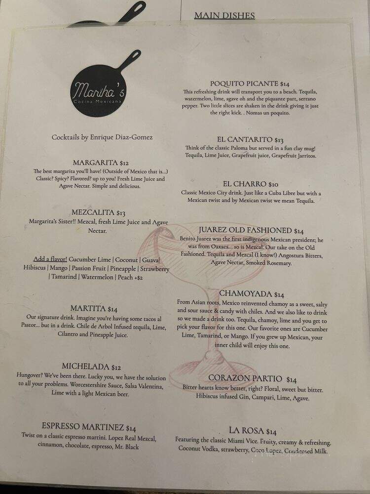 Martha's Cocina Mexicana - Brooklyn, NY menu_pic