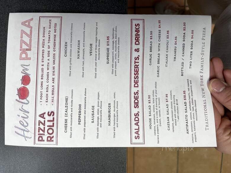 Heirloom Pizza - Plano, TX menu_pic