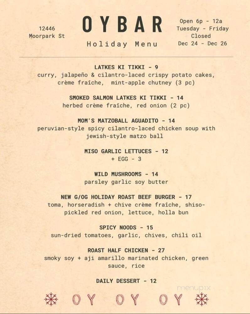 OyBar - Studio City, CA menu_pic