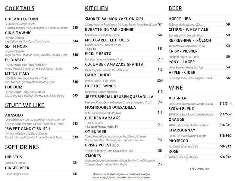 OyBar - Studio City, CA menu_pic