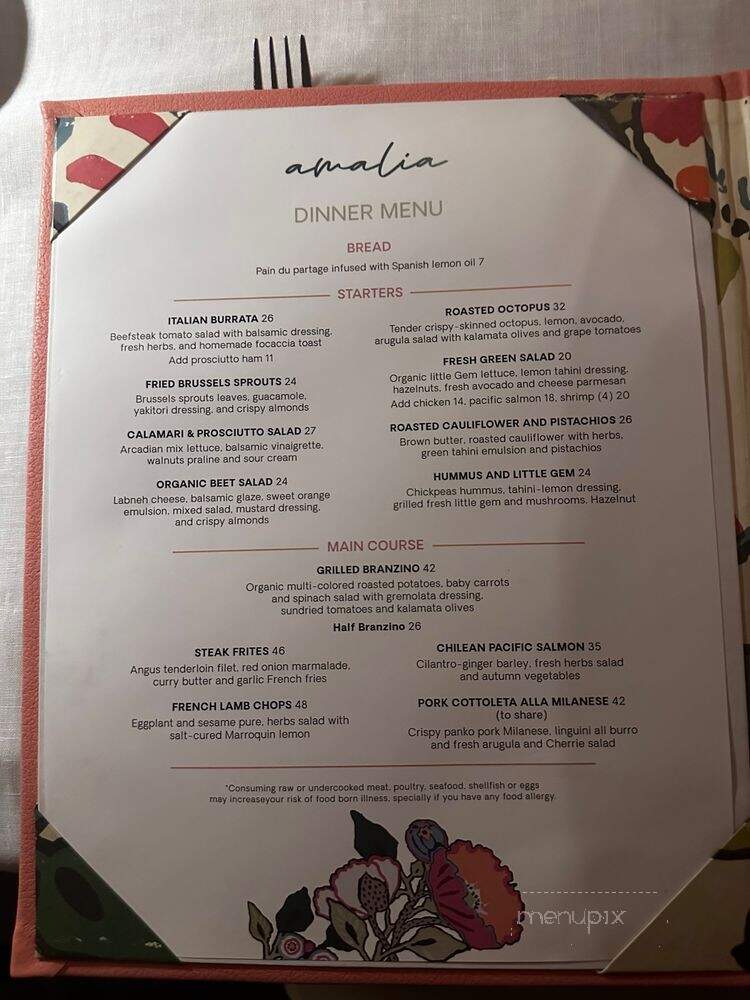 Amalia Restaurant - Miami Beach, FL menu_pic