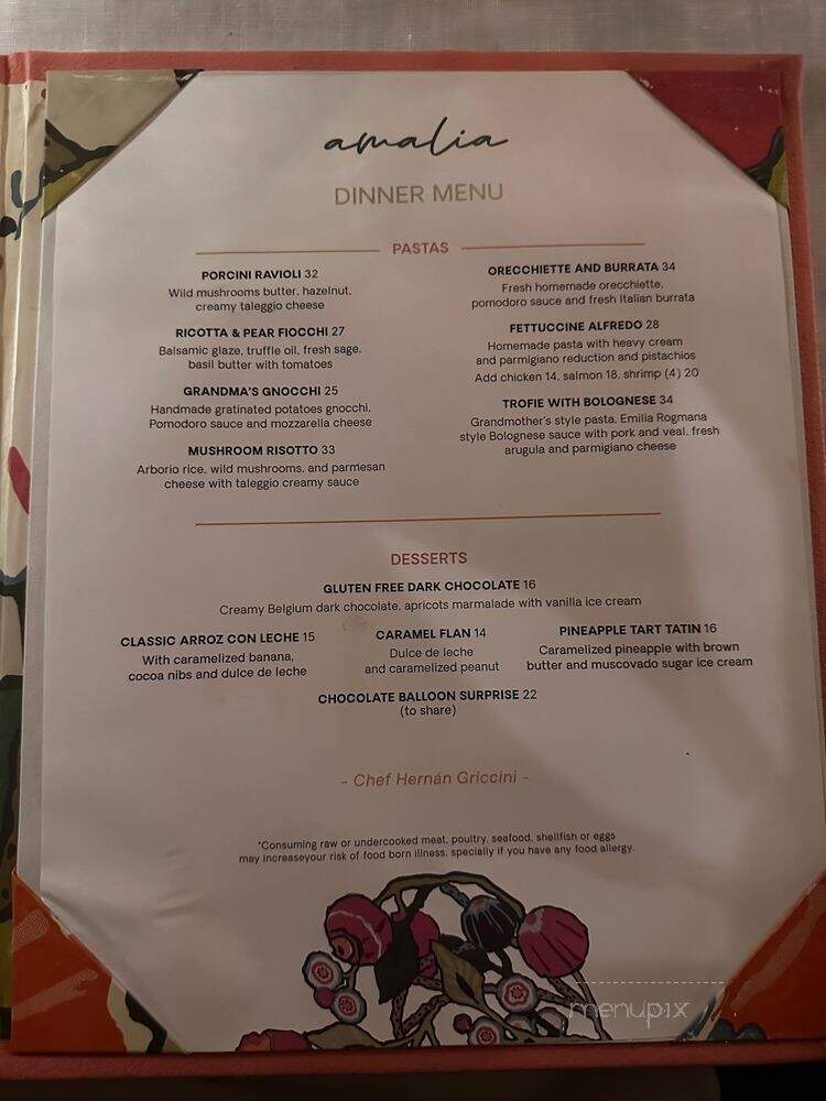 Amalia Restaurant - Miami Beach, FL menu_pic