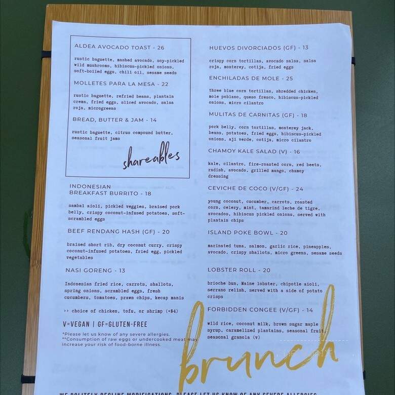 Aldea by Farm Cup - Los Angeles, CA menu_pic