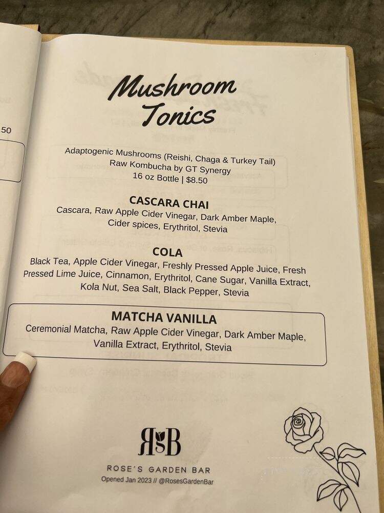 Rose's Garden Bar - Calabasas, CA menu_pic