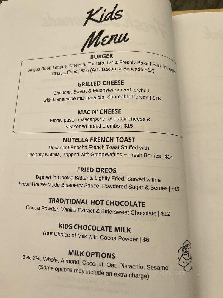 Rose's Garden Bar - Calabasas, CA menu_pic
