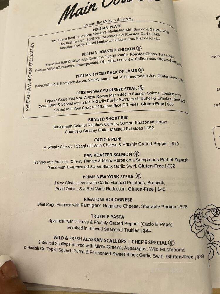 Rose's Garden Bar - Calabasas, CA menu_pic
