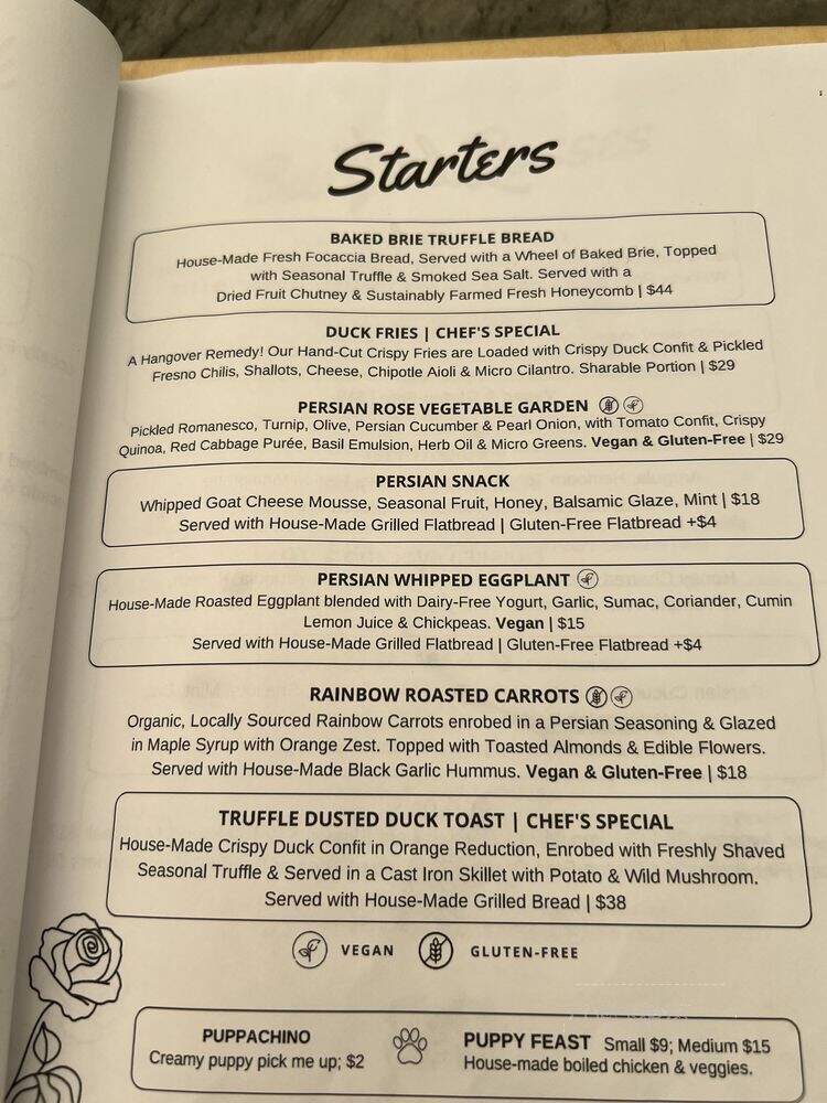 Rose's Garden Bar - Calabasas, CA menu_pic