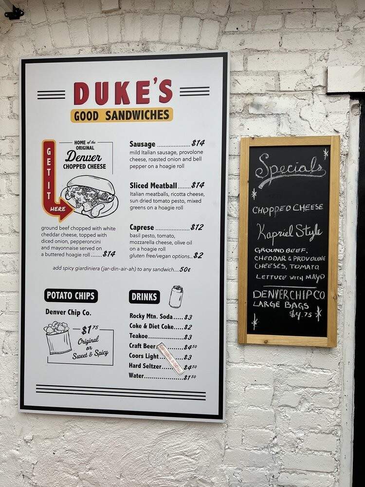 Duke's Good Sandwiches - Denver, CO menu_pic
