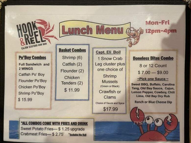 Hook & Reel Cajun Seafood & Bar - Richmond, VA menu_pic