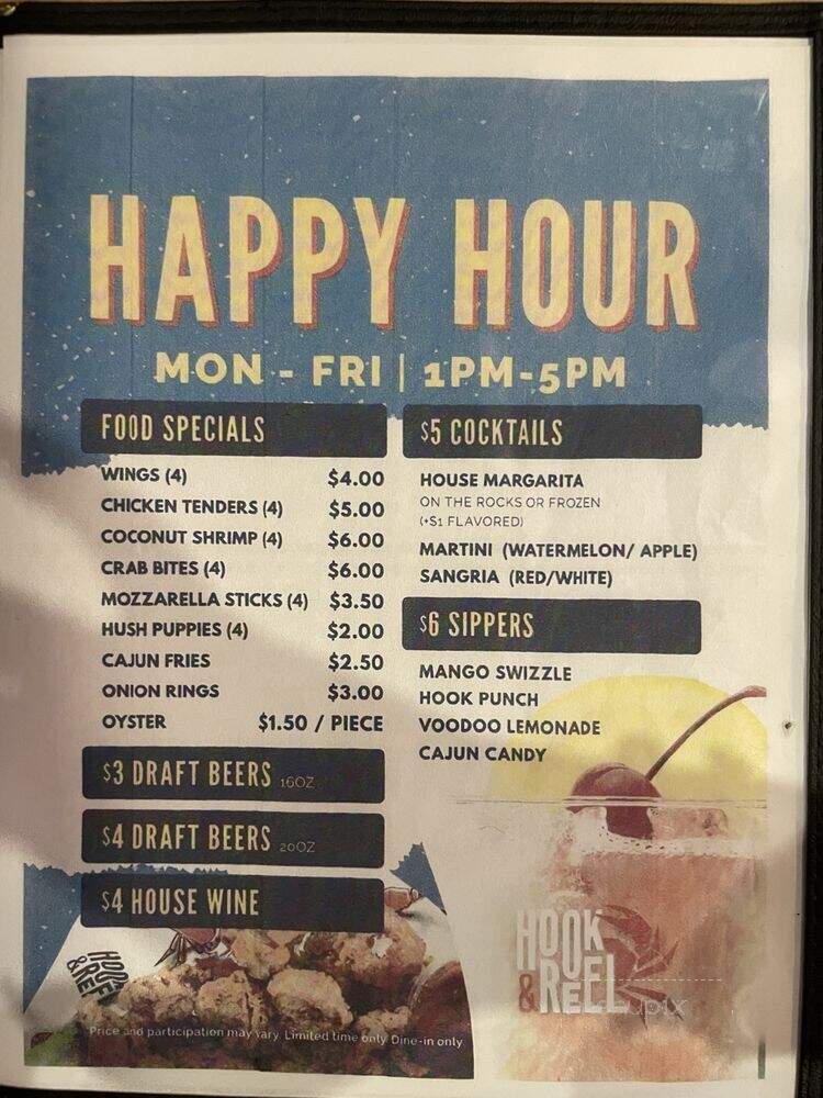 Hook & Reel Cajun Seafood & Bar - Richmond, VA menu_pic