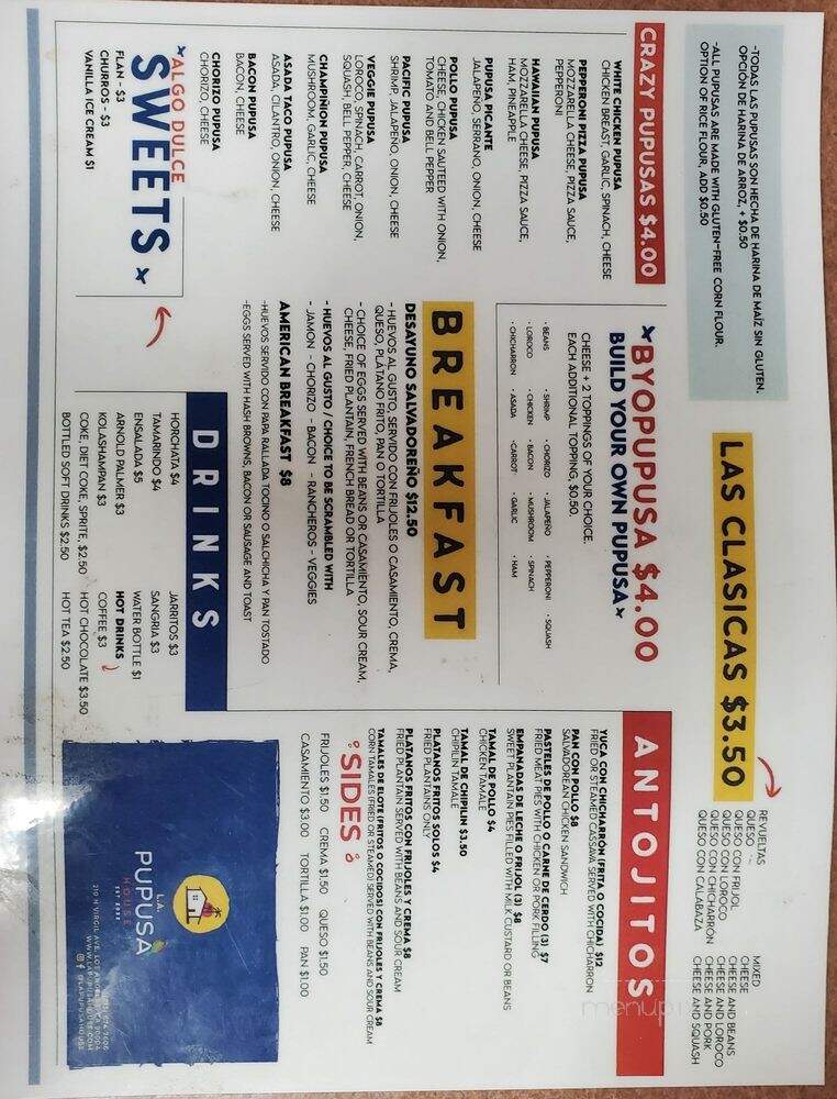 L.A. Pupusa House - Los Angeles, CA menu_pic