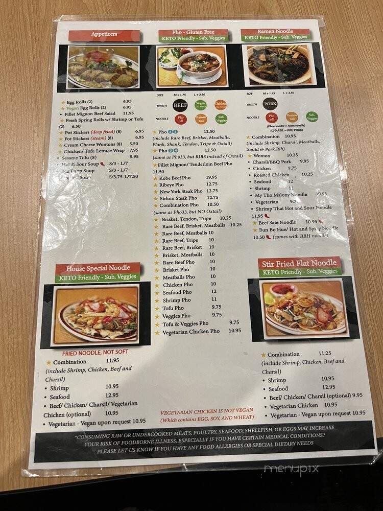 Pho 33 - Salt Lake City, UT menu_pic