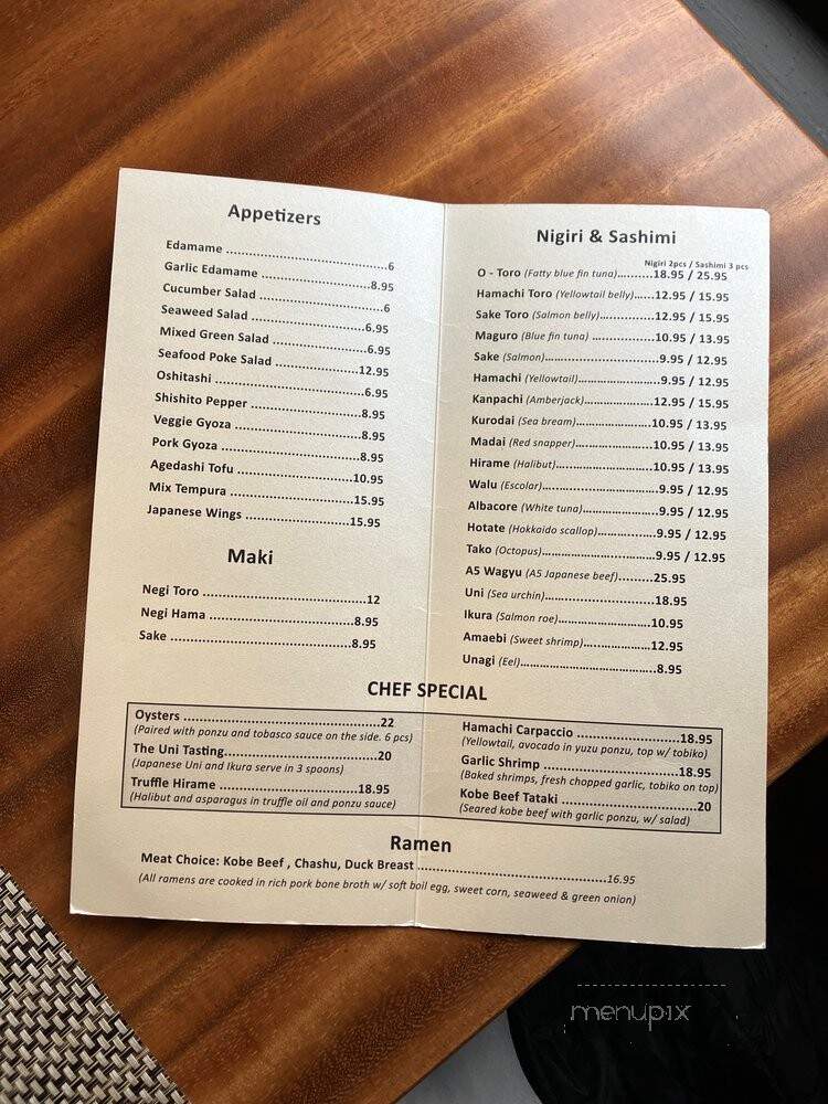Sushi Chef - San Francisco, CA menu_pic