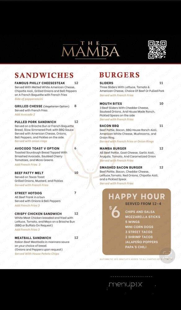 The Mamba - Huntington Beach, CA menu_pic