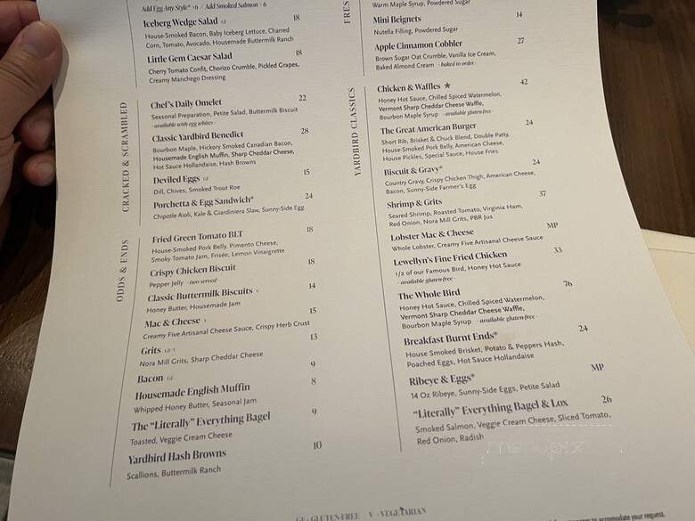 Yardbird - Chicago, IL menu_pic