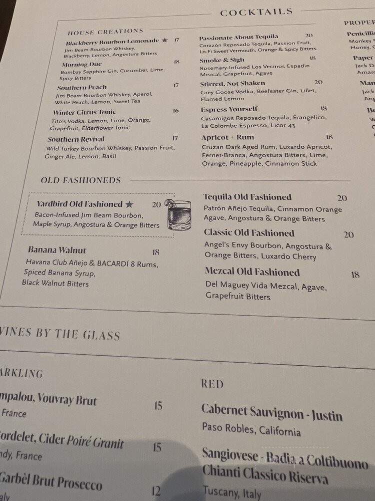 Yardbird - Chicago, IL menu_pic