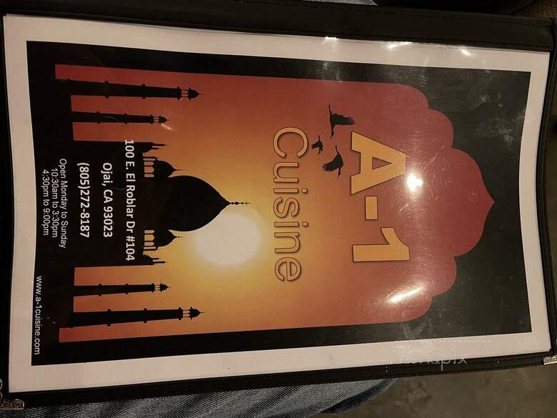 A1 Cuisine - Ojai, CA menu_pic