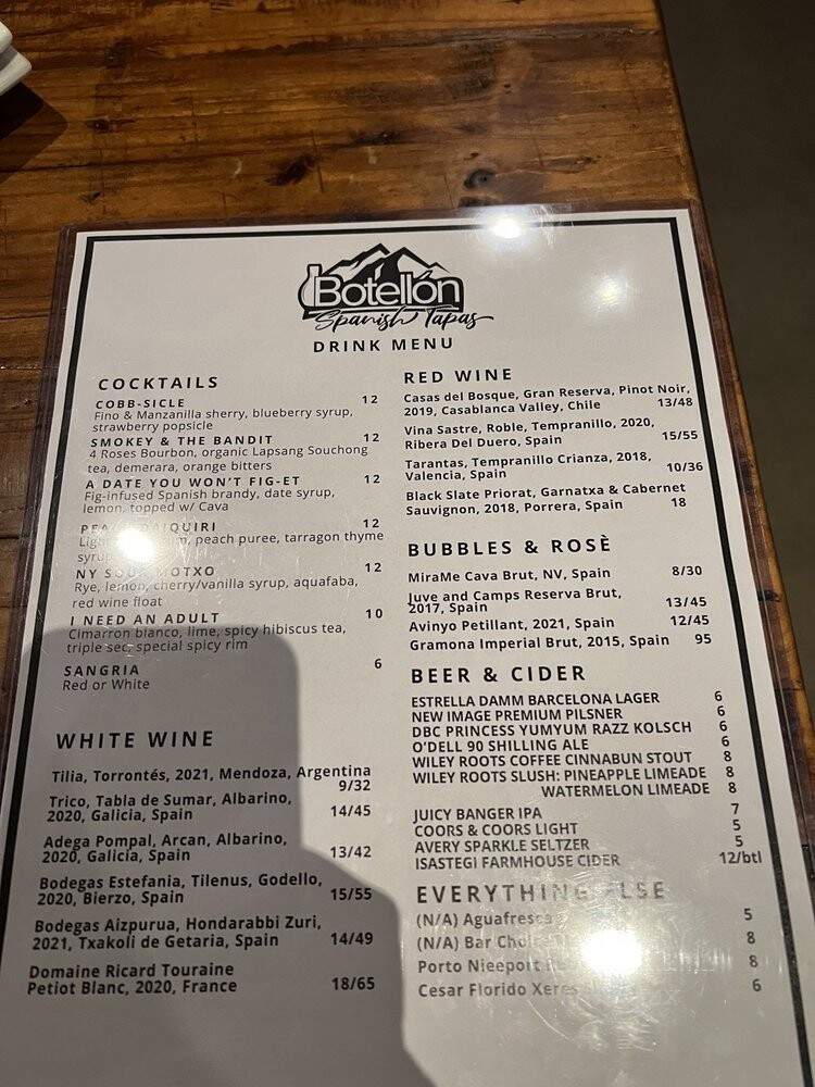 Botellon - Denver, CO menu_pic