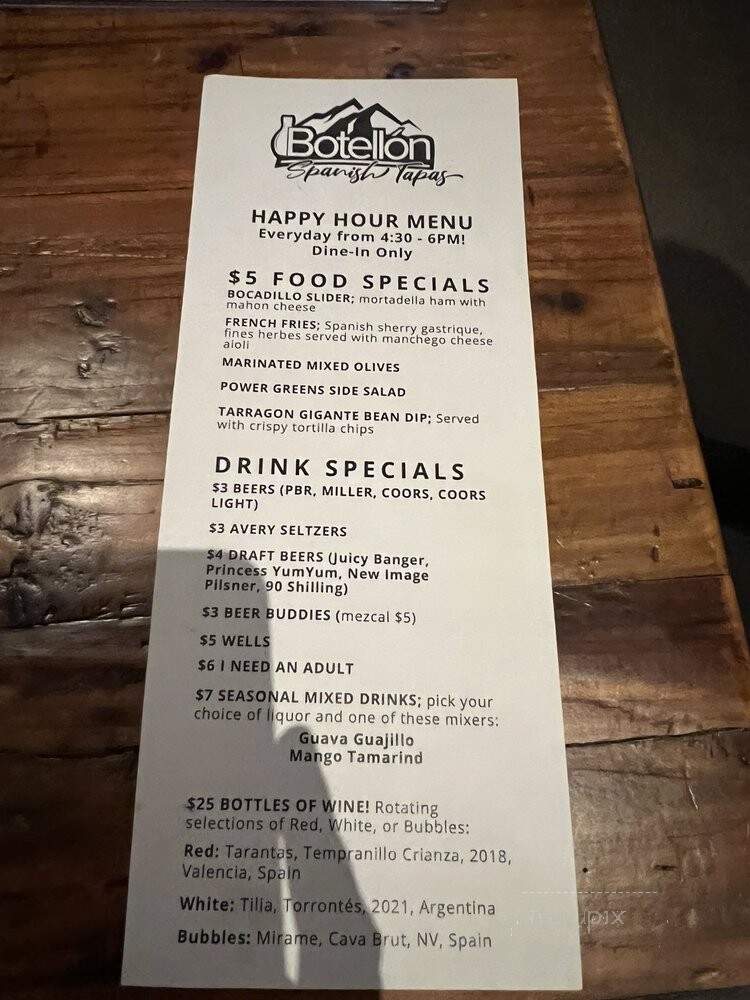 Botellon - Denver, CO menu_pic
