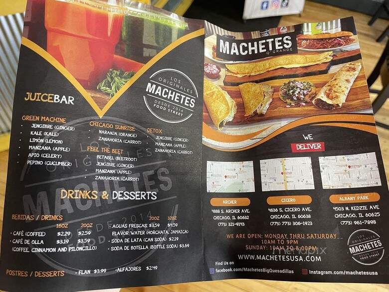 Machetes Big Quesadillas - Chicago, IL menu_pic