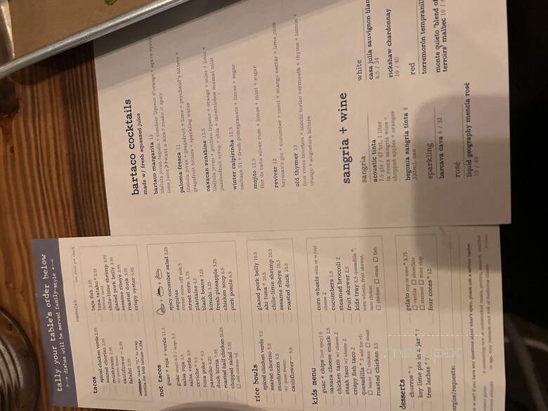 Bartaco - Washington, DC menu_pic