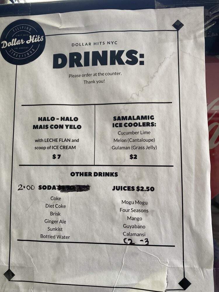Dollar Hits - New York, NY menu_pic