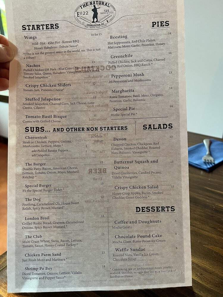 The Natural - Johns Island, SC menu_pic