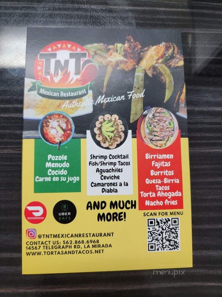 TNT Mexican Restaurant - La Mirada, CA menu_pic