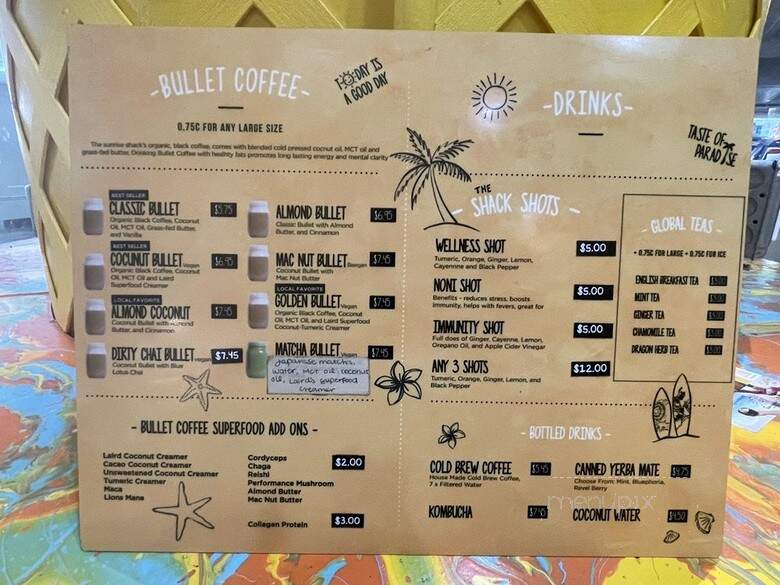 The Sunrise Shack - Honolulu, HI menu_pic