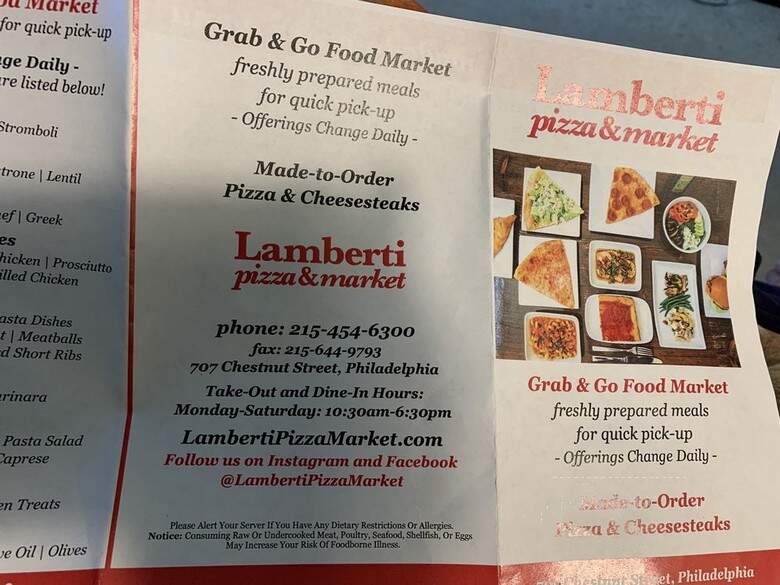 Lamberti Pizza and Market - Philadelphia, PA menu_pic