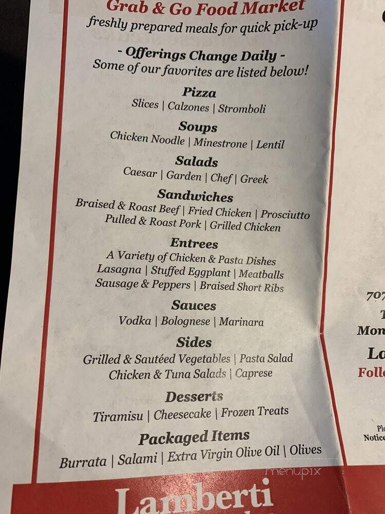 Lamberti Pizza and Market - Philadelphia, PA menu_pic