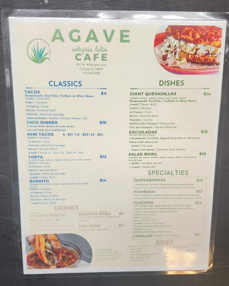 Agave Antojeria - Chicago, IL menu_pic