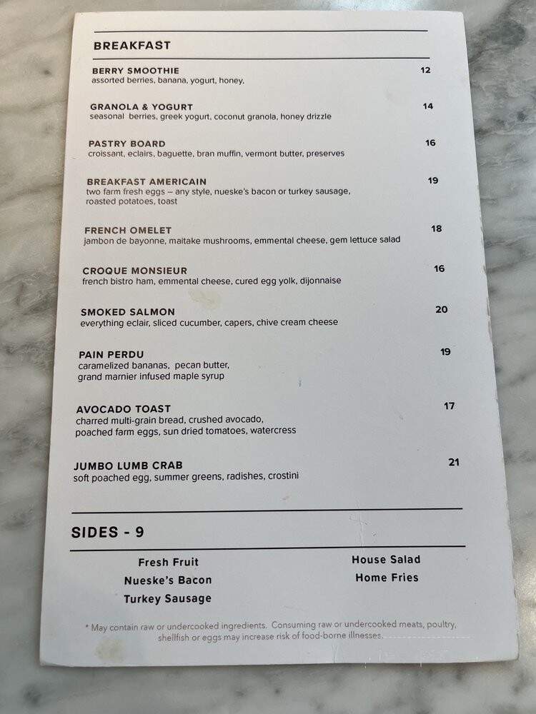 Le Sel - Washington, DC menu_pic