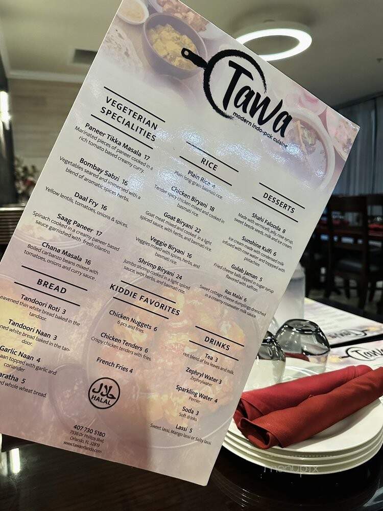 Tawa Modern Indo-Pak Cuisine - Orlando, FL menu_pic
