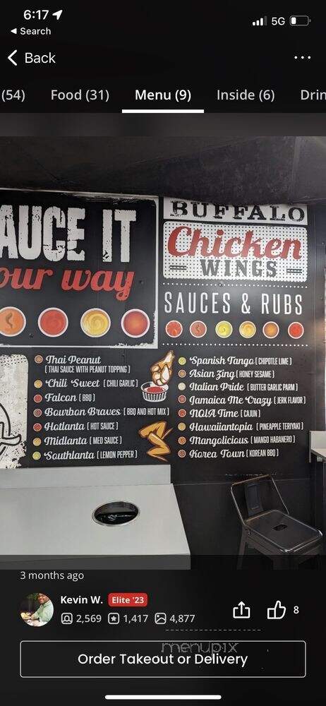 Urban Wings - Atlanta, GA menu_pic