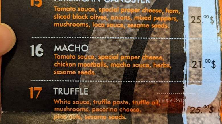 Proper Pizza - Chicago, IL menu_pic