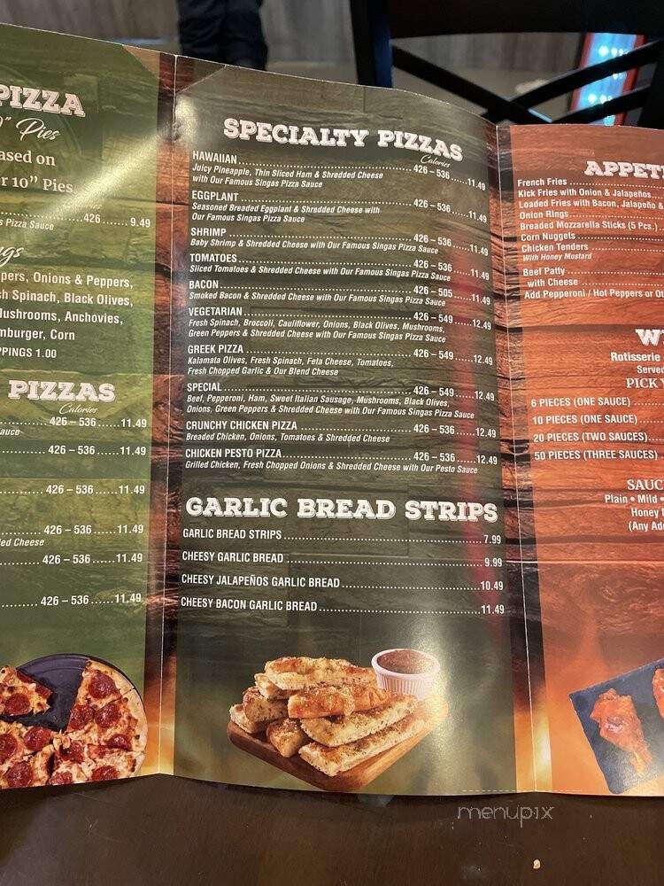 Singas Famous Pizza - New York, NY menu_pic