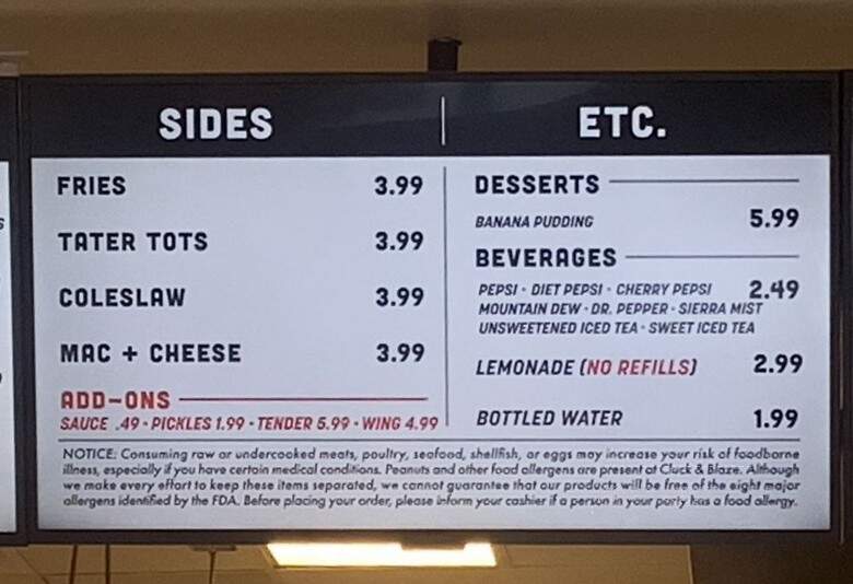 Cluck & Blaze - Sun Valley, CA menu_pic