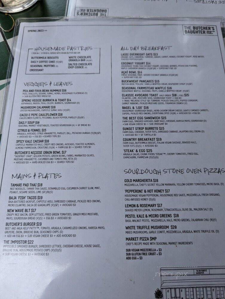 The Butcher's Daughter - West Hollywood, CA menu_pic