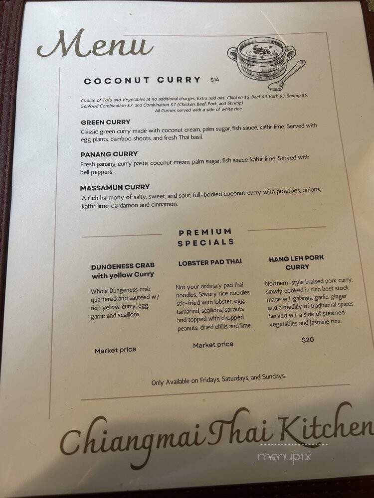 Chiangmai Thai Kitchen - Greenwood Village, CO menu_pic