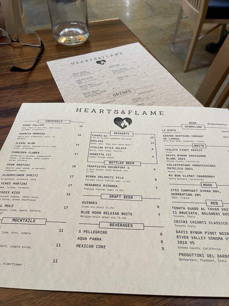Hearts & Flame - Los Angeles, CA menu_pic
