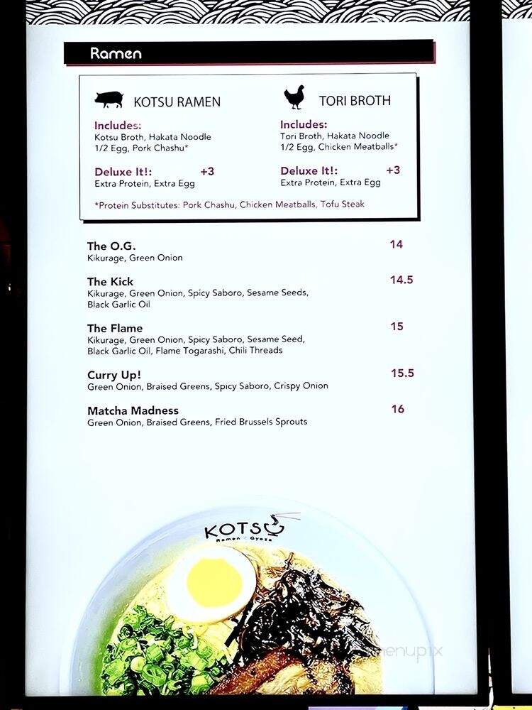 Kotsu Ramen & Gyoza - Redondo Beach, CA menu_pic