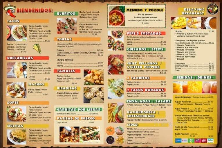 Tacos & Carnitas Pepe's - Costa Mesa, CA menu_pic