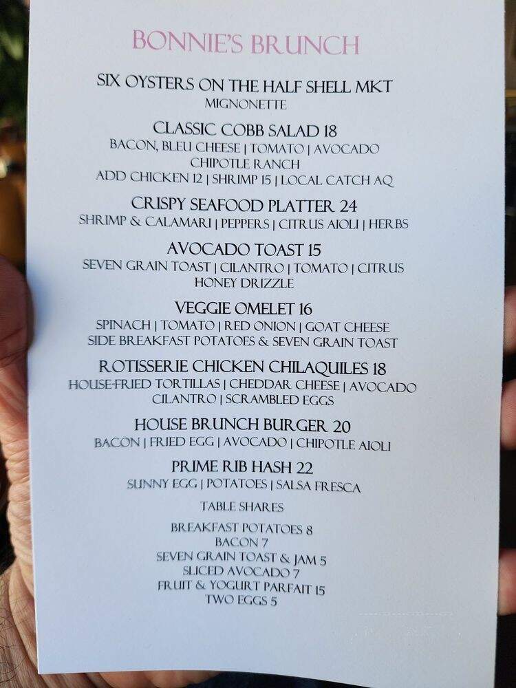 Madam Bonnie's - San Diego, CA menu_pic