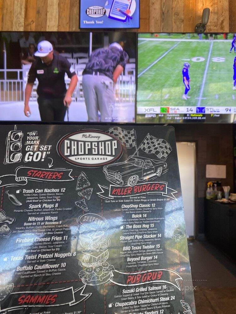 Chop Shop Sports Grill - McKinney, TX menu_pic