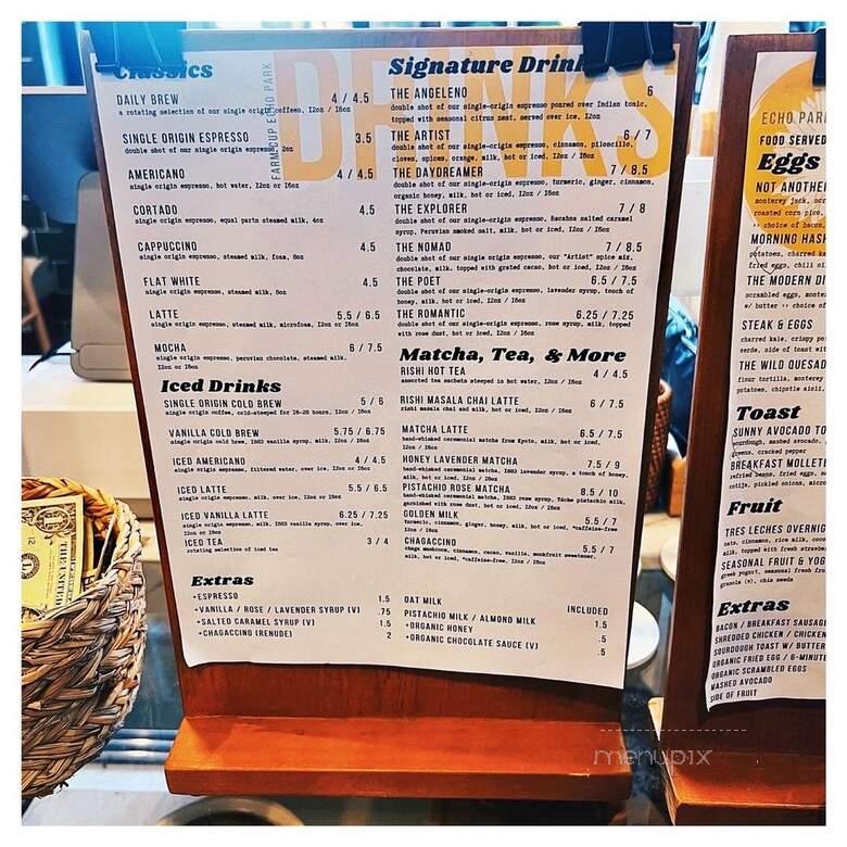 Farm Cup Coffee - Los Angeles, CA menu_pic