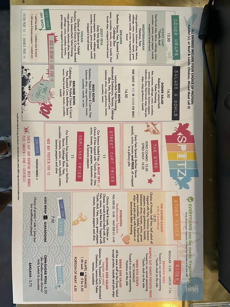 Spitz - Frisco, TX menu_pic