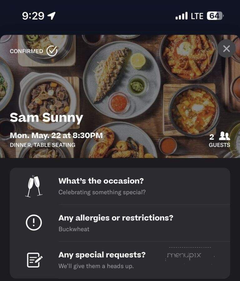 Sam Sunny - New York, NY menu_pic