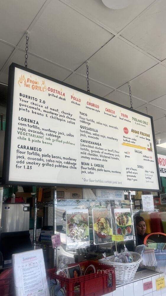 Sonoratown 2 - Los Angeles, CA menu_pic